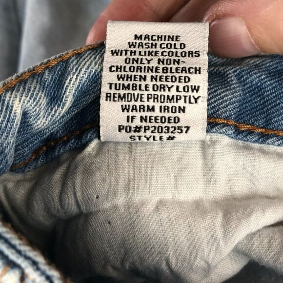 Almost Famous Womens Jeans Size 7 Blue Denim Light Wash Wide Leg Distressed - Picture 11 of 15